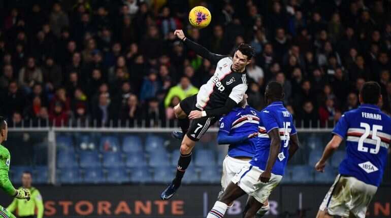 Flying Cristiano Ronaldo fires Juventus top as Buffon equals Maldini's Serie A record