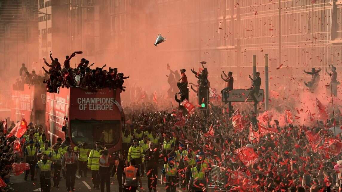 Liverpool celebrate at home