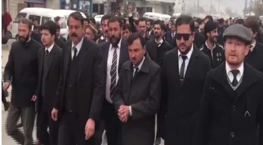 Lawyers protest against new employment bill in PoK Lawyers protest against new employment bill in PoK