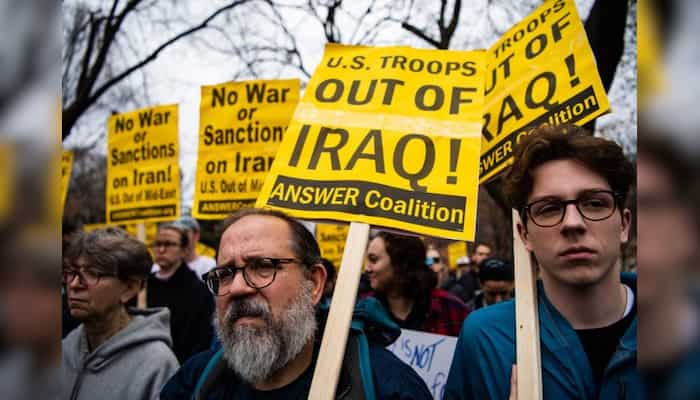 Protest breaks out over Trump-Iraq policy near White House, Trump hotel