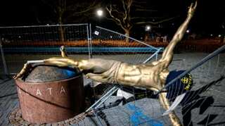 AC Milan star Zlatan Ibrahimovic statue vandalised in Sweden