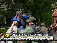 Scuffle Outside Venezuela Parliament, Guaido tries to scale fence