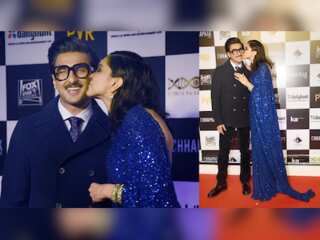 Deepika Padukone and Ranveer Singh seal it with a kiss at the red carpet premiere of 'Chhapaak'