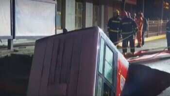 Huge sinkhole swallows a bus in China
