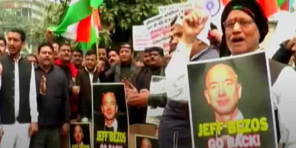 'Jeff Bezos Go Back!': Indian traders call Amazon an 'Economic Terrorist'