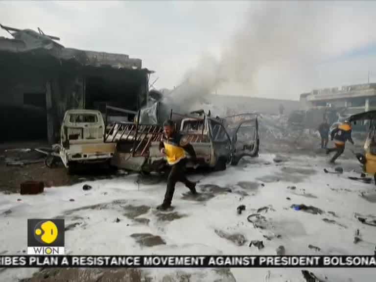 Syrian and Russian jets pound Idlib province