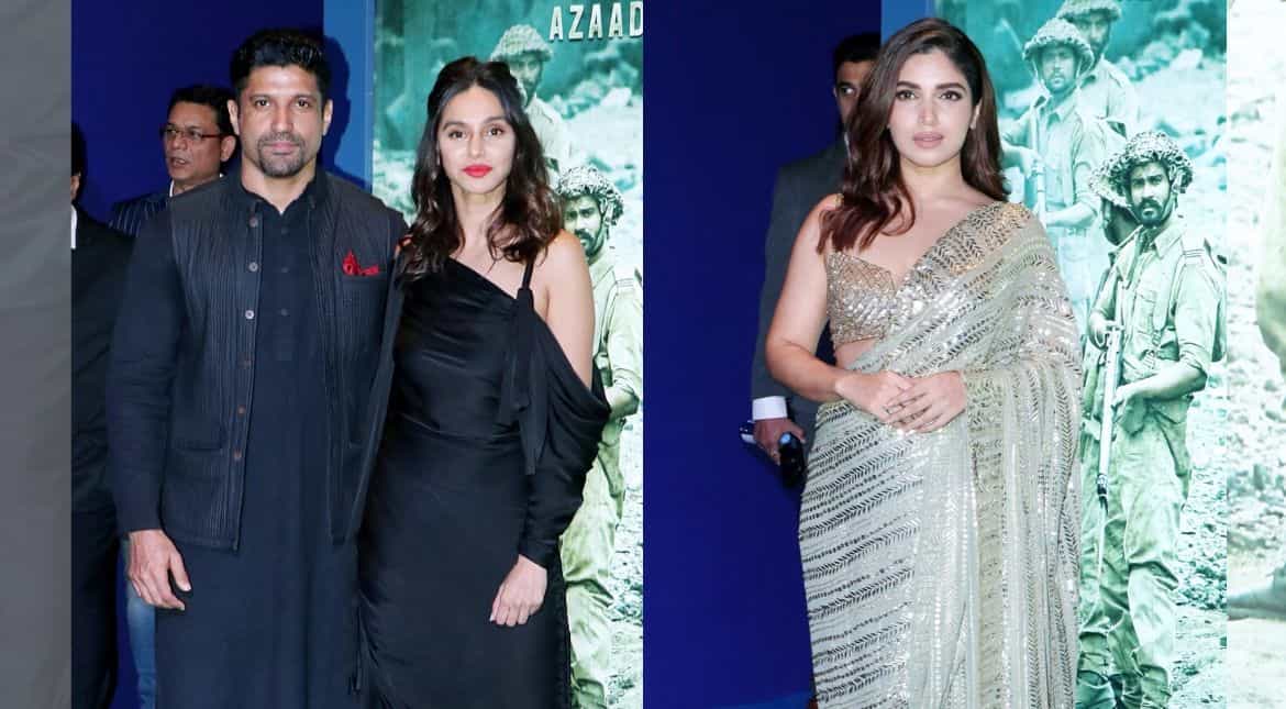 Farhan Akhtar, Shibani Dandekar and Bhumi Pednekar 
