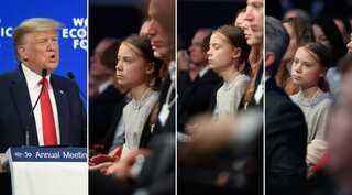 Veiled attacks and glares exchanged between Trump and Thunberg at WEF