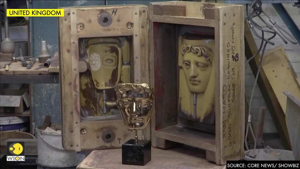 As the awards race heats up, BAFTA statues are forged from molten metal