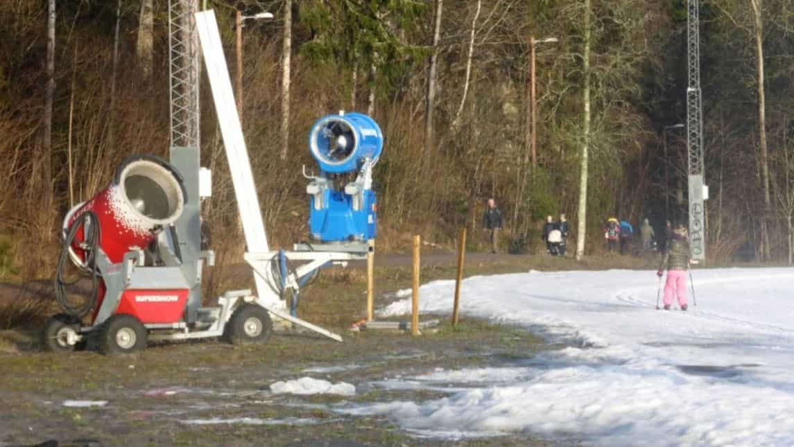 Outside temperatures get too warm for even artificial snow