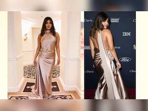 Priyanka Chopra slays with her halter neck satin gown at pre-Grammys party