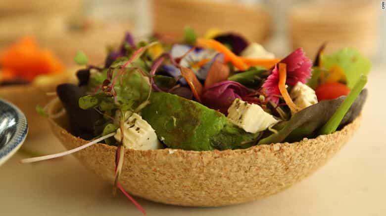 Edible and biodegradable bowls, tasty solution to cut down plastic waste