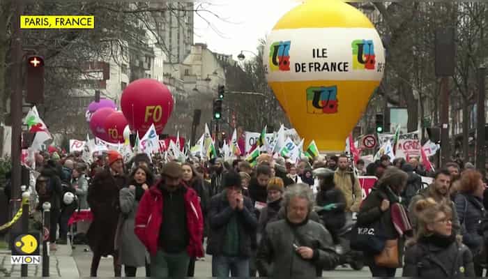 Thousands march in Paris against pension reform as support for movement stays strong