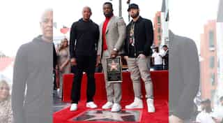 50 Cent gets a star on Hollywood Walk of Fame as Eminem, Dr Dre come to support him