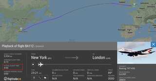 British Airways London-New York flight creates subsonic record powered by Storm Ciara