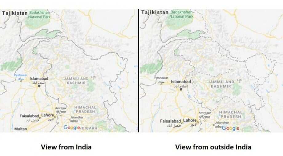 Google Maps marks Kashmir's 'disputed' when seen from outside India