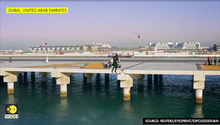 Jet man flies high above Dubai