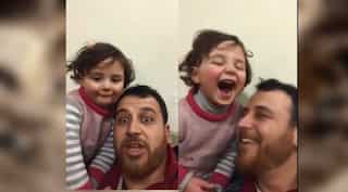Watch: To cope with war trauma, Syrian father and daughter turn bombing sounds into rosy game