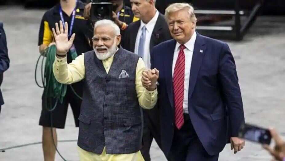 US President Donald Trump arrives in India