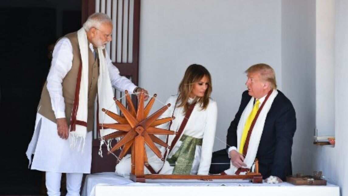Trump, Modi wrap up Sabarmati Ashram visit Trump, Modi wrap up Sabarmati Ashram visit