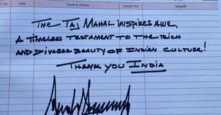 The Taj Mahal inspires awe, writes Trump in visitor's book