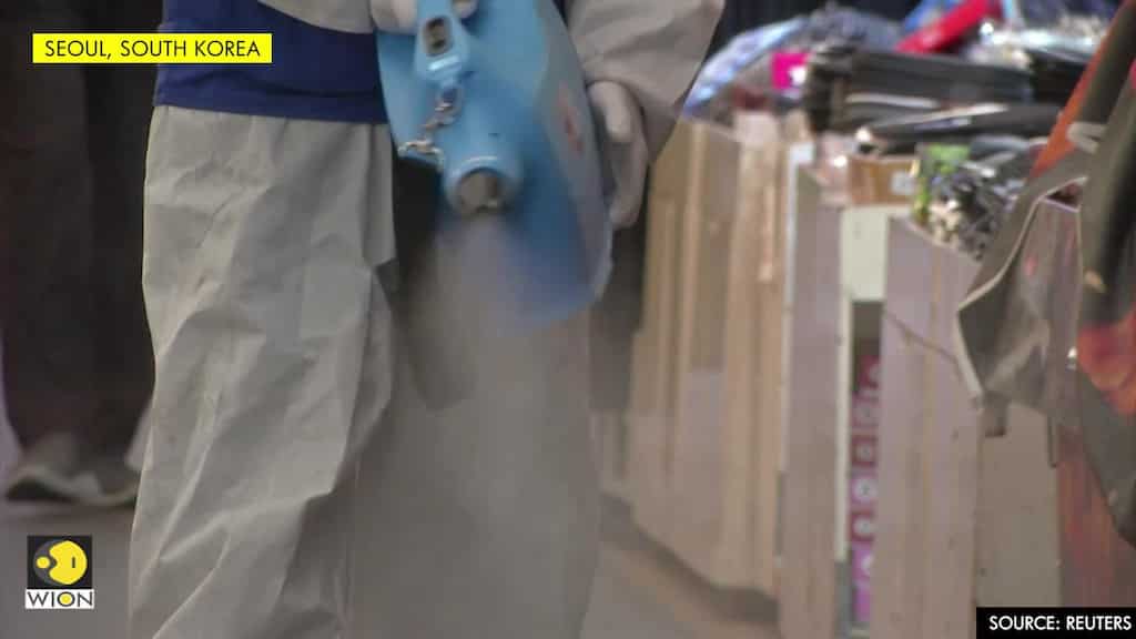 South Korea disinfects traditional market amid coronavirus outbreak