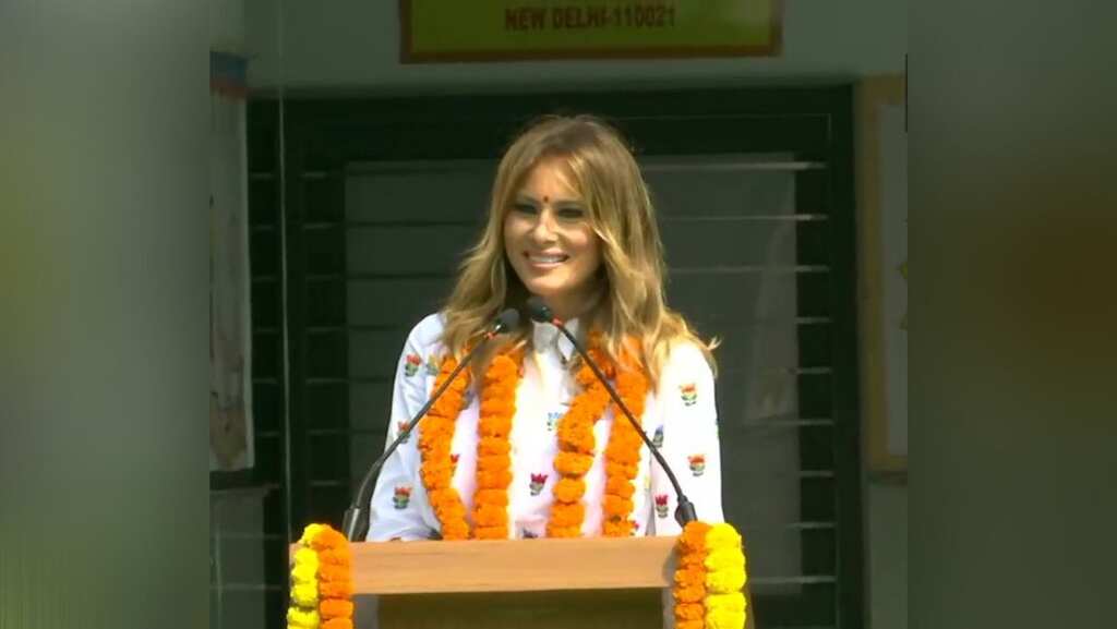 Melania Trump visits Delhi government school; sits in "Happiness Class" initiative