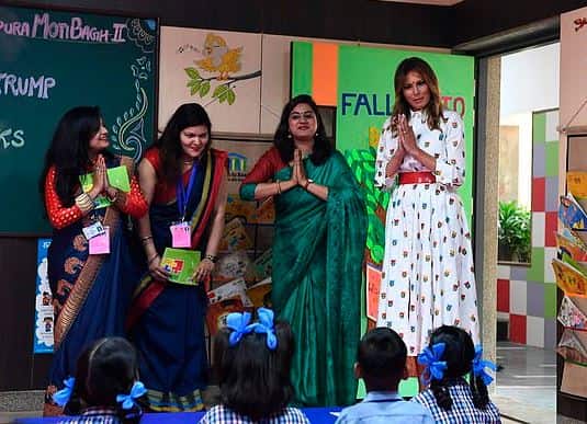 Melania Trump attends 'Happiness class', receives a traditional tilaka