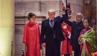 President Kovind hosts Trump at Rashtrapati Bhavan