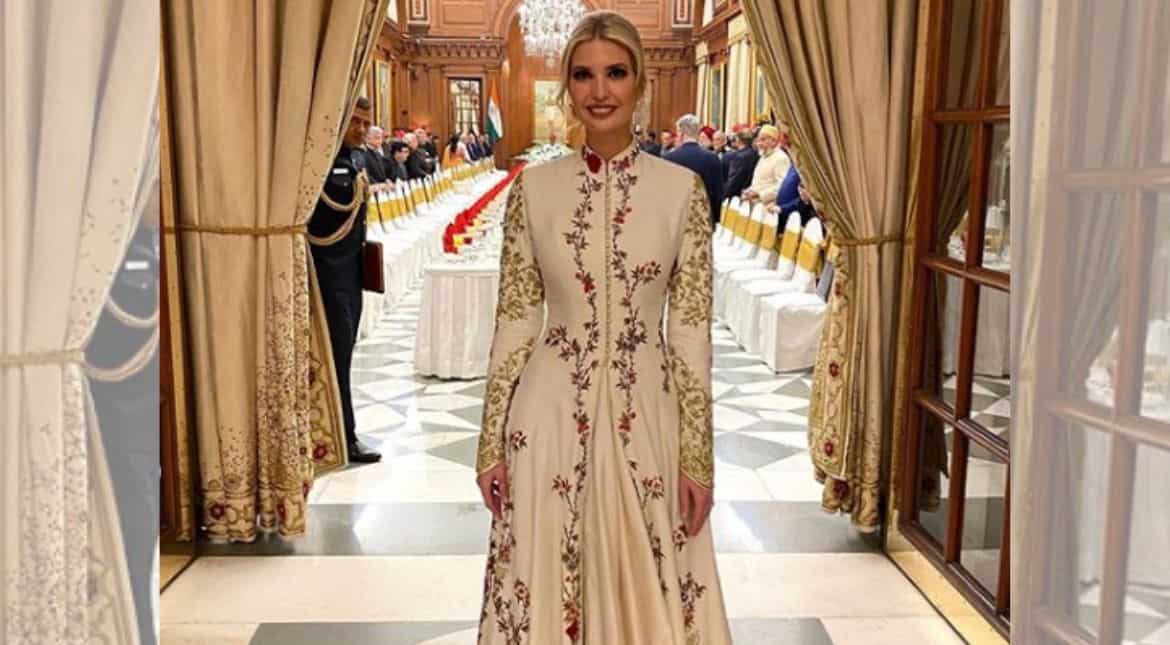 Ivanka Trump opts for Indian designer Rohit Bal's anarkali for Rashtrapati Bhavan dinner Ivanka Trump opts for Indian designer Rohit Bal's anarkali for Rashtrapati Bhavan dinner