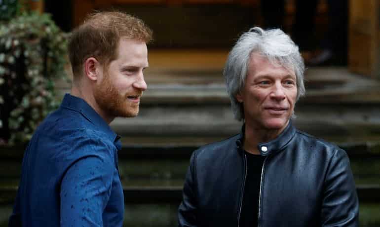 UK's Prince Harry and Jon Bon Jovi recreate Abbey Road Beatles cover UK's Prince Harry and Jon Bon Jovi recreate Abbey Road Beatles cover