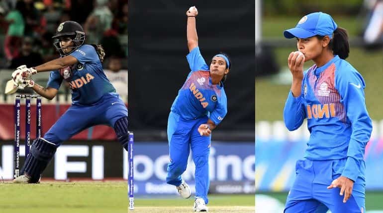 Veda Krishnamurthy, Shikha Pandey and Radha Yadav