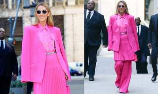 Celine Dion fabulously wears pink skirt with pants, breaks fashion rules