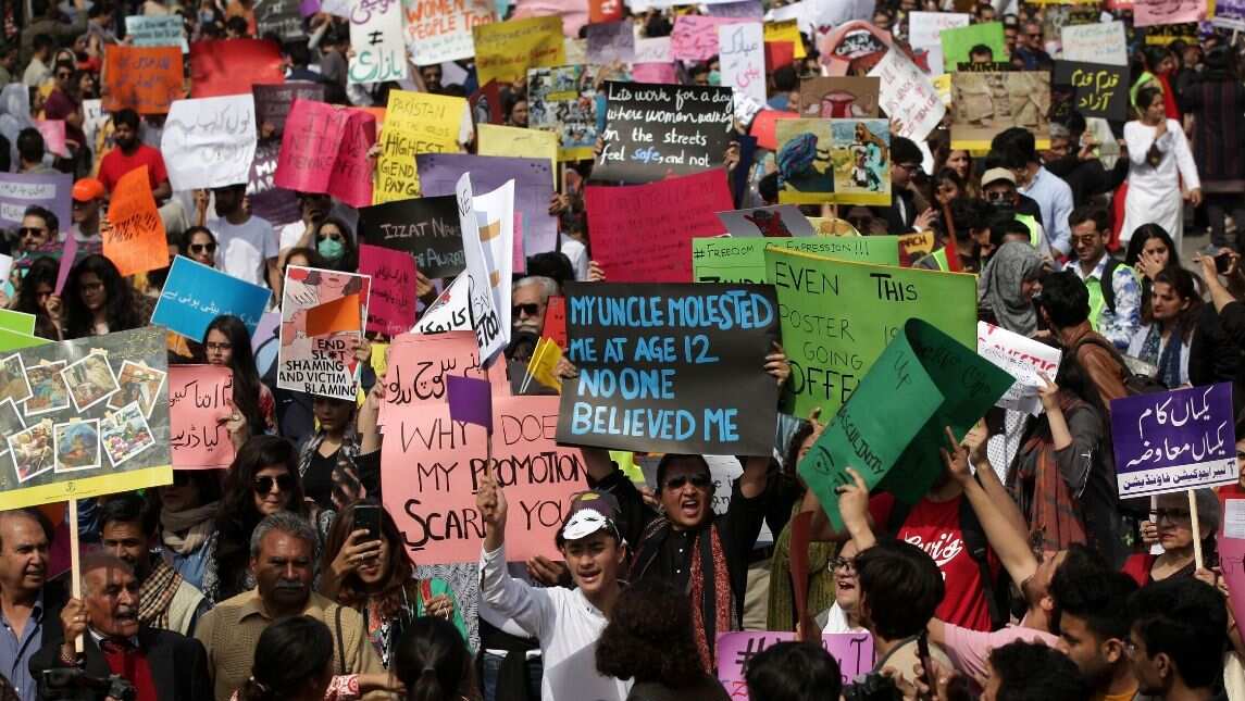 Men joining the march