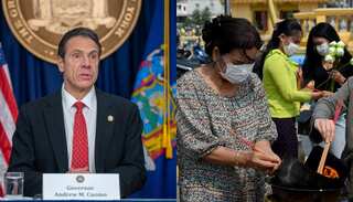 New York governor says hospitalization, COVID-19 infections down while taking a dig at 'King Trump'