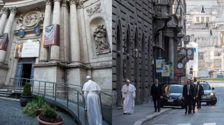 Pope Francis ventures into deserted Rome street to pray for end of coronavirus Pope Francis ventures into deserted Rome street to pray for end of coronavirus