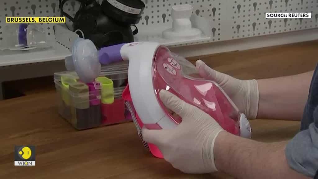 Belgians turn snorkelling masks into coronavirus face guards for medical staff