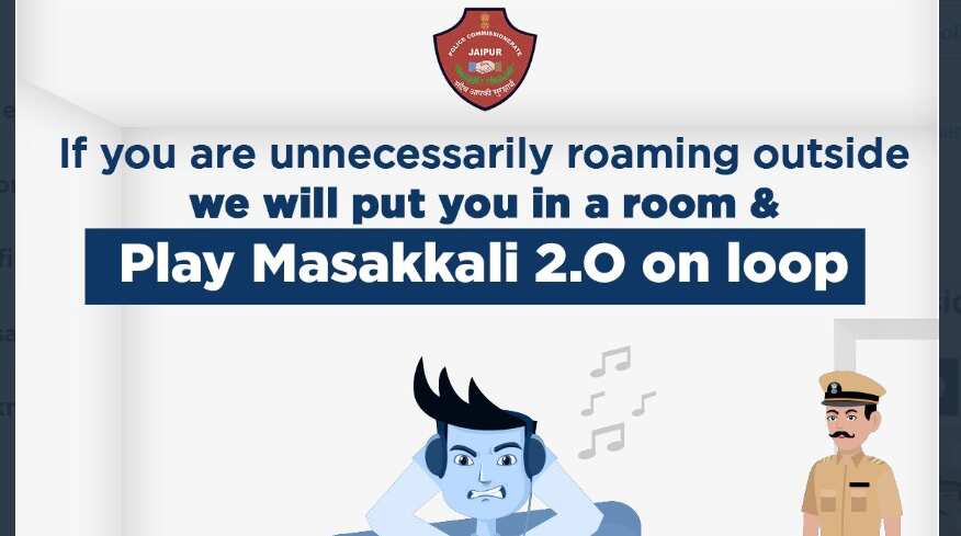 Jaipur cops warn lockdown violaters they will face the music: 'Masakali 2.0' on loop Jaipur cops warn lockdown violaters they will face the music: 'Masakali 2.0' on loop