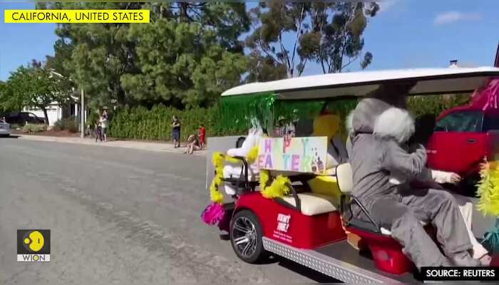 Mom drives Easter Bunny around neighborhood to entertain quarantined kids