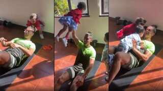 Watch: Cristiano Ronaldo turns 'super dad', uses kids as weights during home workout!