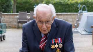 99-year-old war veteran raises £4 million for NHS by walking in his garden