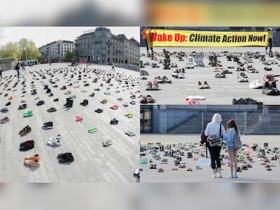Shoes replace protesters as Swiss climate activists obey virus restrictions