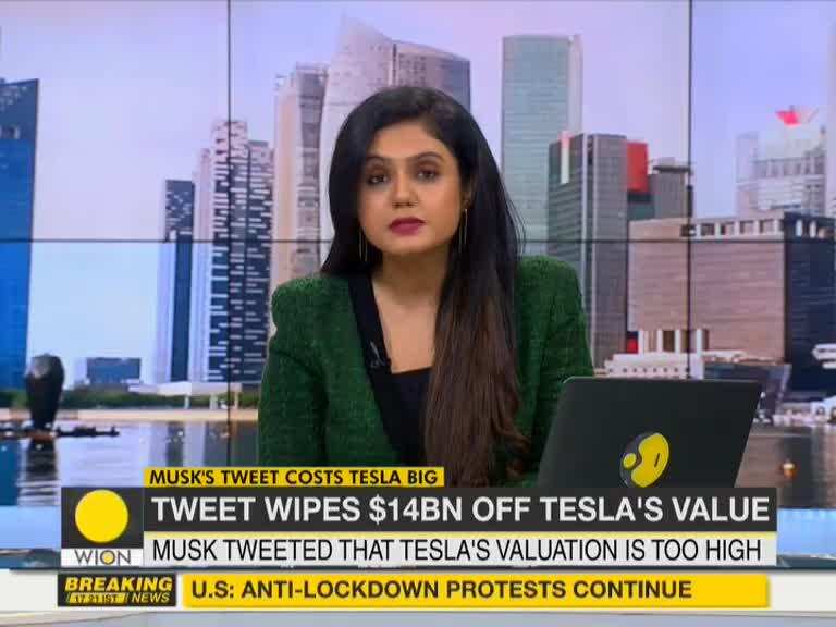 Tesla's stocks fall by 8% after Elon Musk's valuation tweet