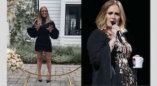 Adele shows off her figure in tight-fitted black mini for birthday photo