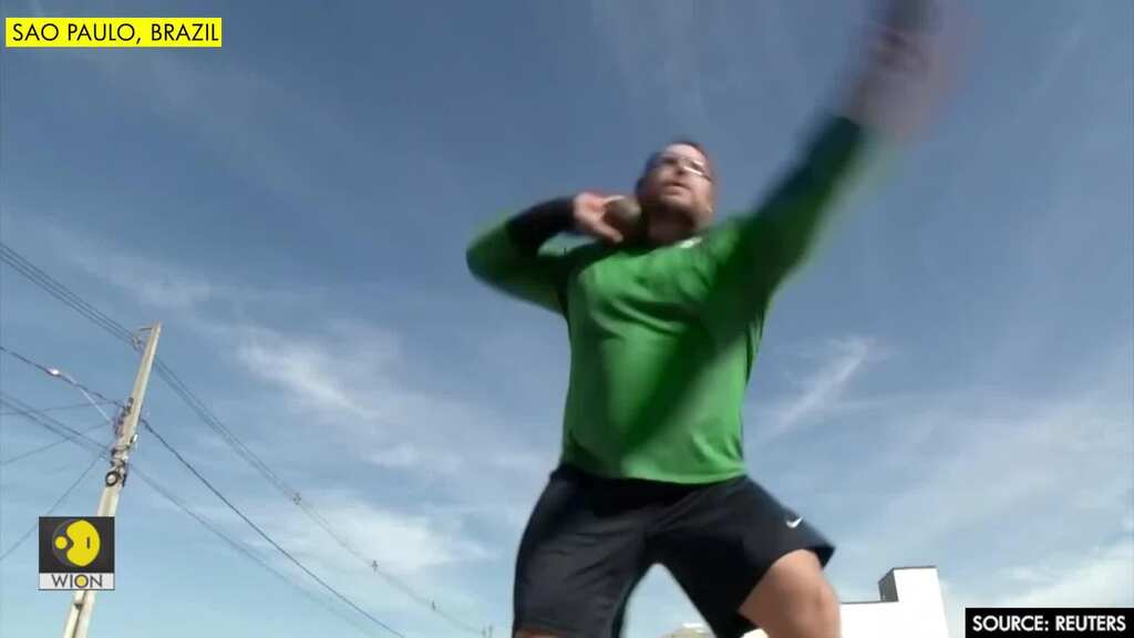 Nothing weighs down Brazil shot putter as he improvises Olympic training in lockdown