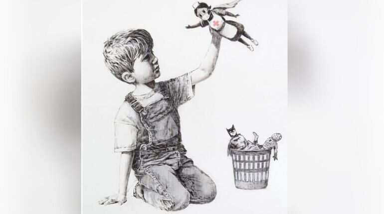 Street artist Banksy pays tribute to UK's health service