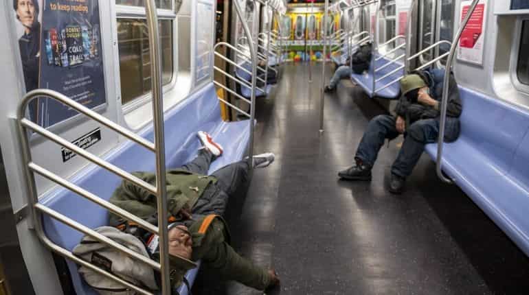 Homeless people seeking overnight shelter