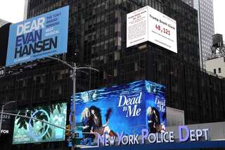 'Trump Death Clock' in New York's Times Square counts preventable US coronavirus deaths
