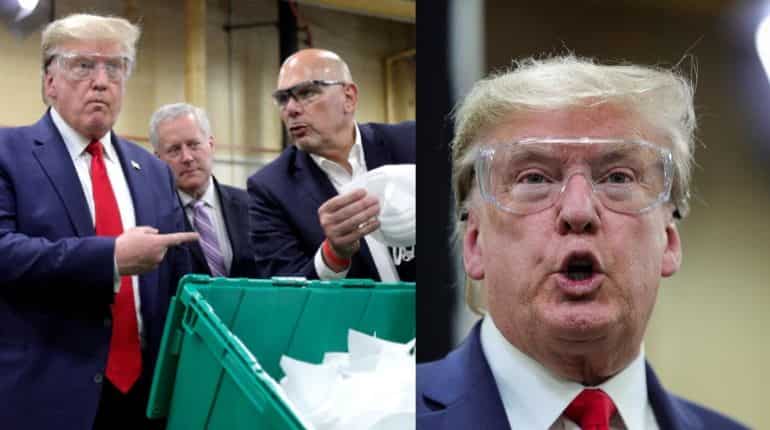 Trump visits mask factory without a mask as his job approval rating sinks