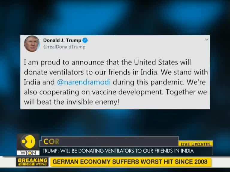 US to donate ventilators to India in battle against pandemic Coronavirus